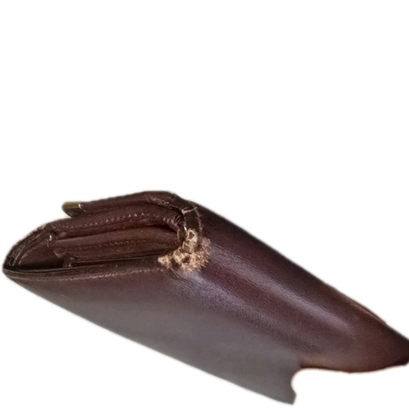 Authentic Vintage Large Cartier Burgundy Leather Wallet With Kisslock Coin Pouch - Picture 4 of 10